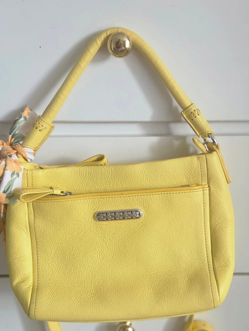 Brighton Yellow Shoulder Bag with Gold Hardware